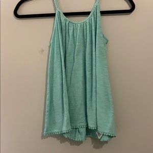 green tank top